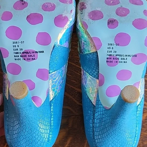 Irregular Choice Minoa cobra python snake shoes size 39 blue - Picture 8 of 14